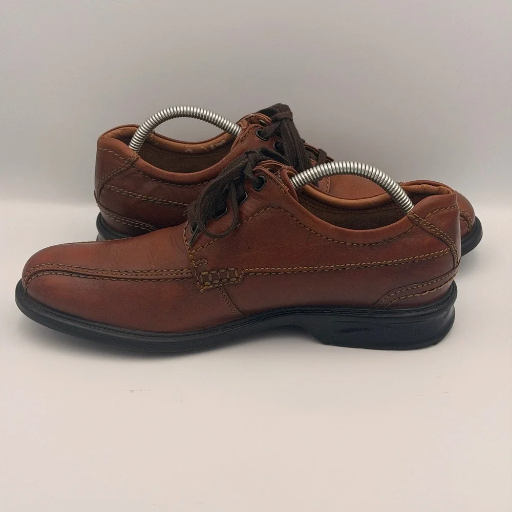 Clarks Colson Over Oxford Bicycle Toe Leather Brown Size 8 M